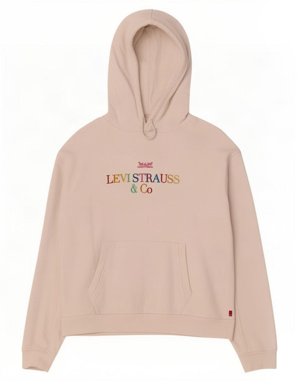 Levi's Womens Graphic Oversized Hoodie Pullover UK 2 2XS Weiße Baumwolle
