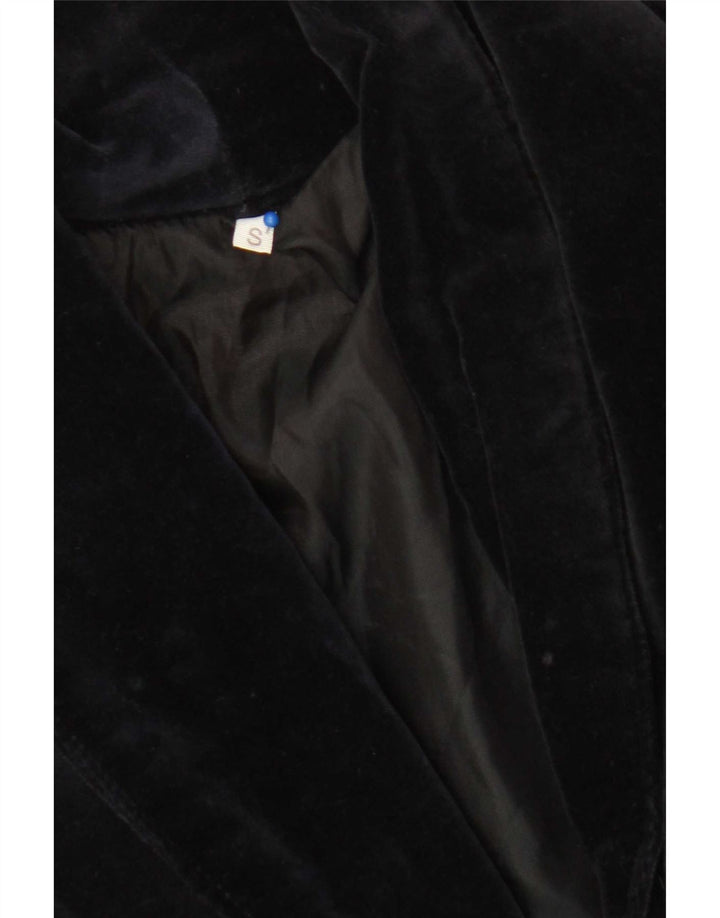 Vintage Damen Übergroße Crop Bomberjacke UK 10 Small Navy Blue Paisley
