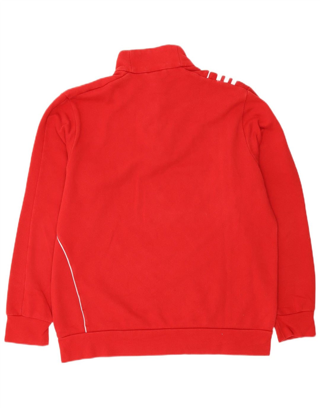 Adidas Herren-Sweatshirt mit Reißverschluss am Hals, groß, aus roter Baumwolle