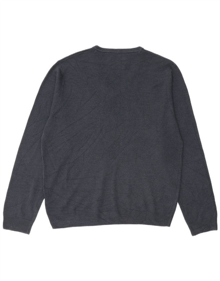 Marks & Spencer Herren-Pullover mit V-Ausschnitt, groß, Marineblau, Acryl