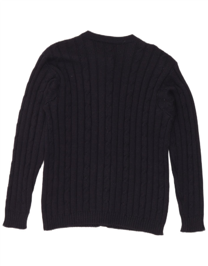 Vintage Damen Cardigan Pullover UK 12 Medium Marineblau