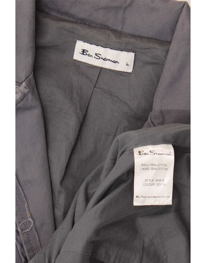 Ben Sherman Damen-Militär-Blazer mit 2 Knöpfen, Gr. 14, Größe L, Grau, Baumwolle