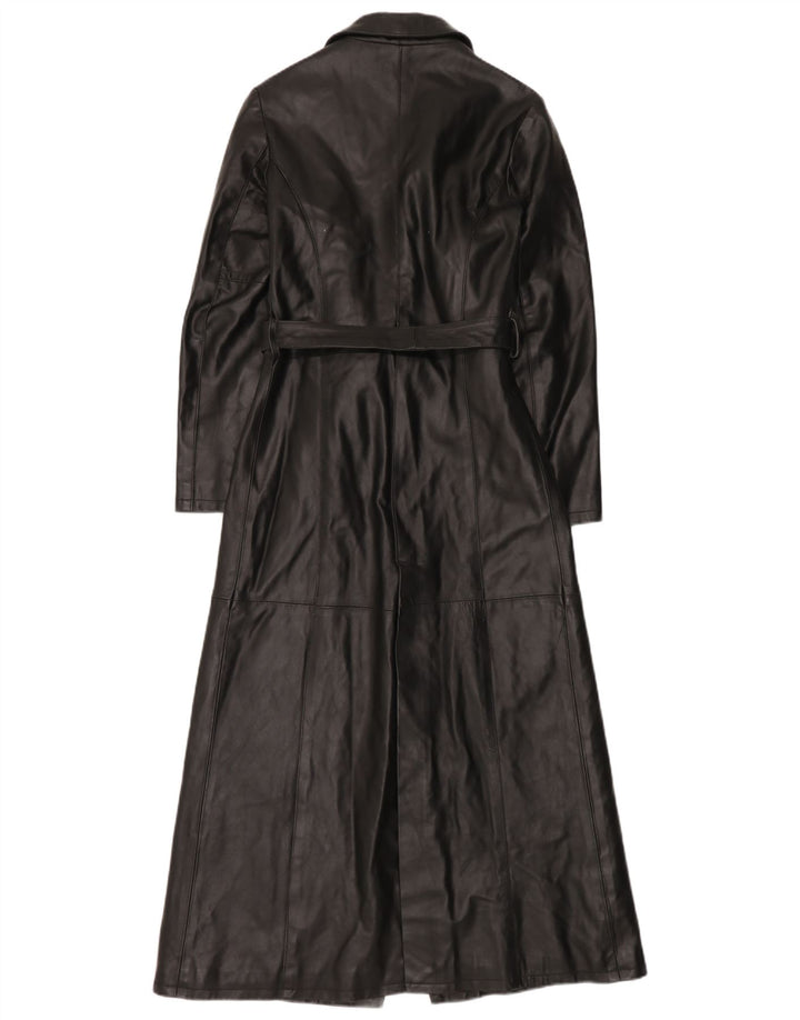 Lavorazione Artigianale Damen Ledermantel IT 42 Medium Schwarz