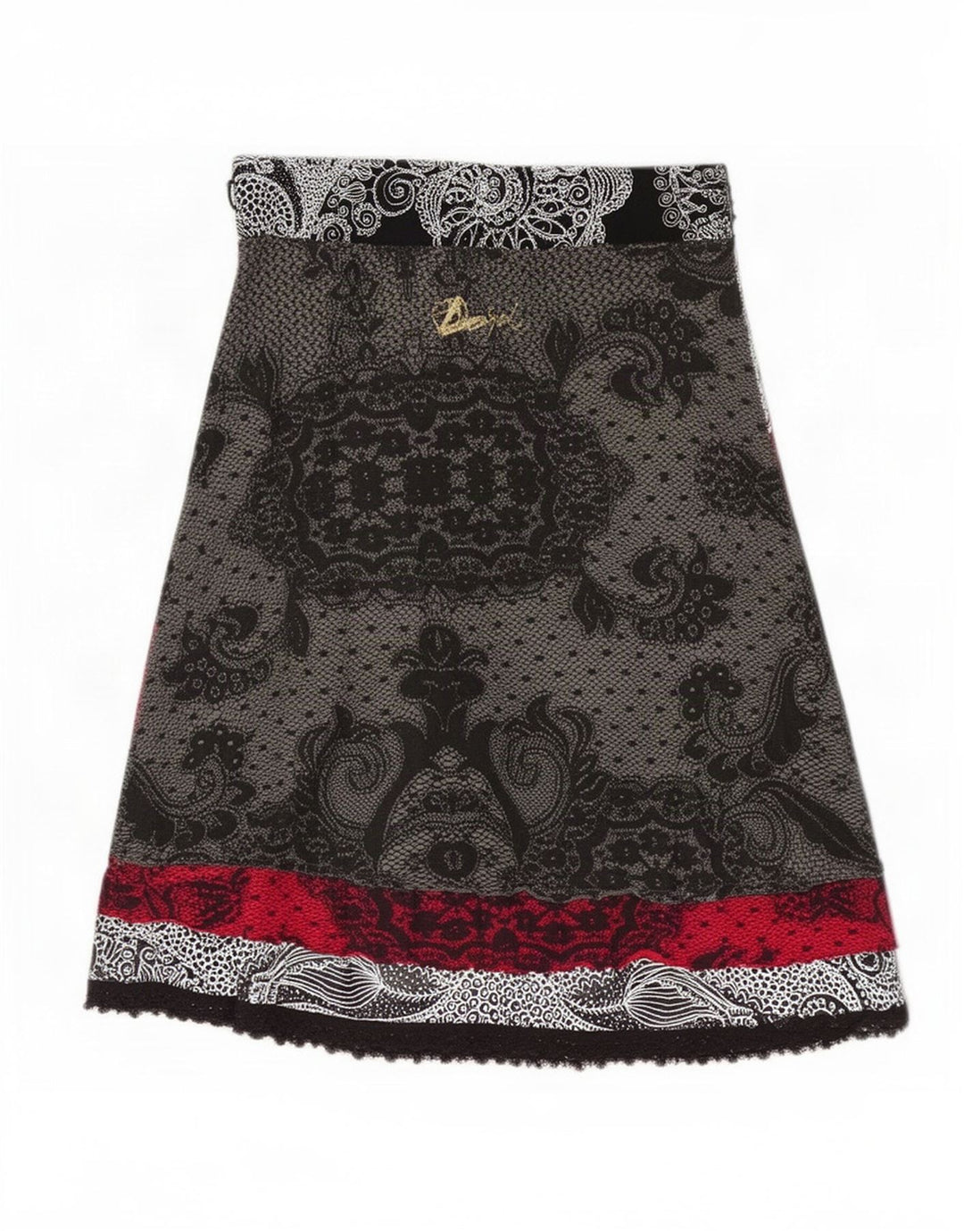 Desigual Damen-A-Linien-Rock, mittelgroß, W28, mehrfarbig, Paisleymuster