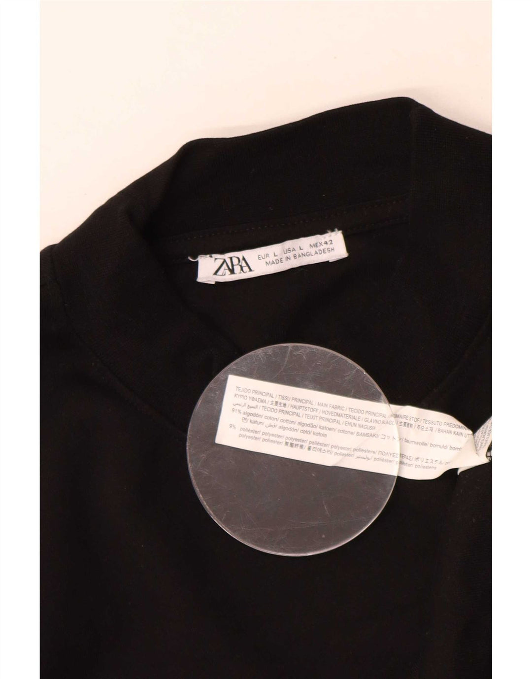 Zara Herren-Sweatshirt-Pullover, große schwarze Baumwolle