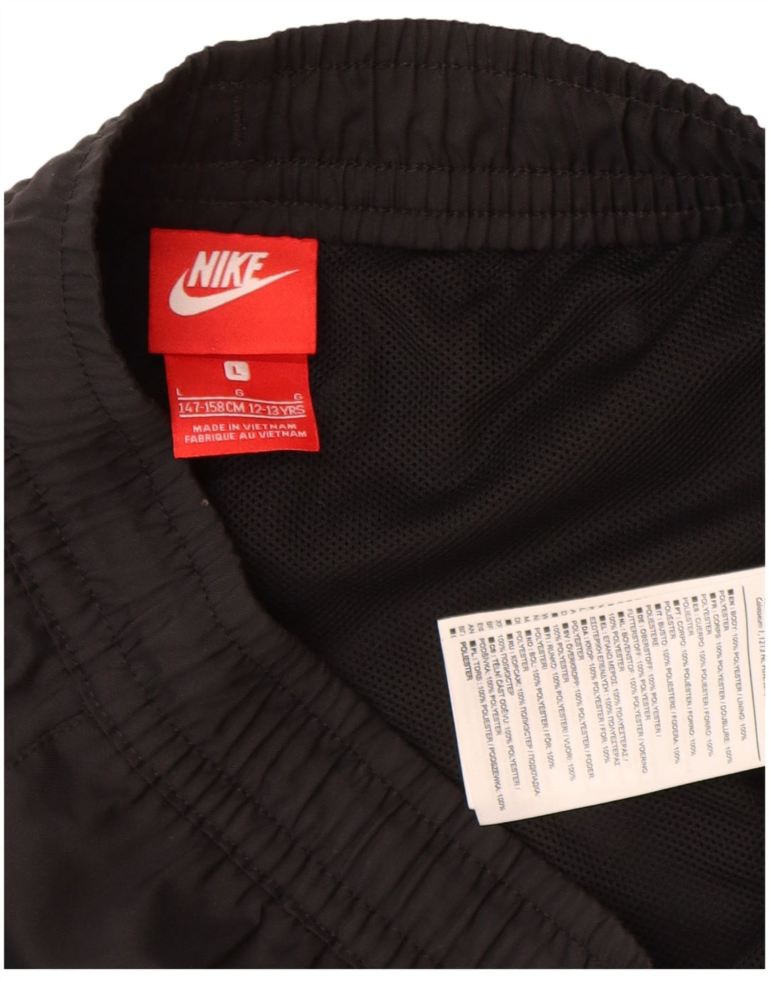 NIKE Boys Graphic Sport Shorts 12-13 Years Large Black Polyester