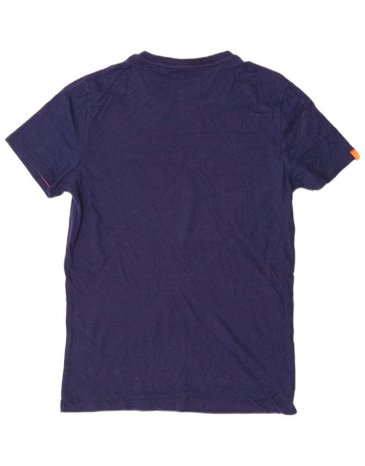 SUPERDRY Herren-T-Shirt-Oberteil aus Baumwolle in mittlerem Marineblau