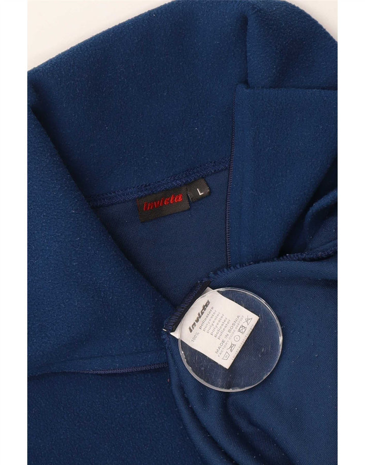 Invicta Herren-Fleecepullover mit Reißverschluss am Hals, großes, blaues Polyester
