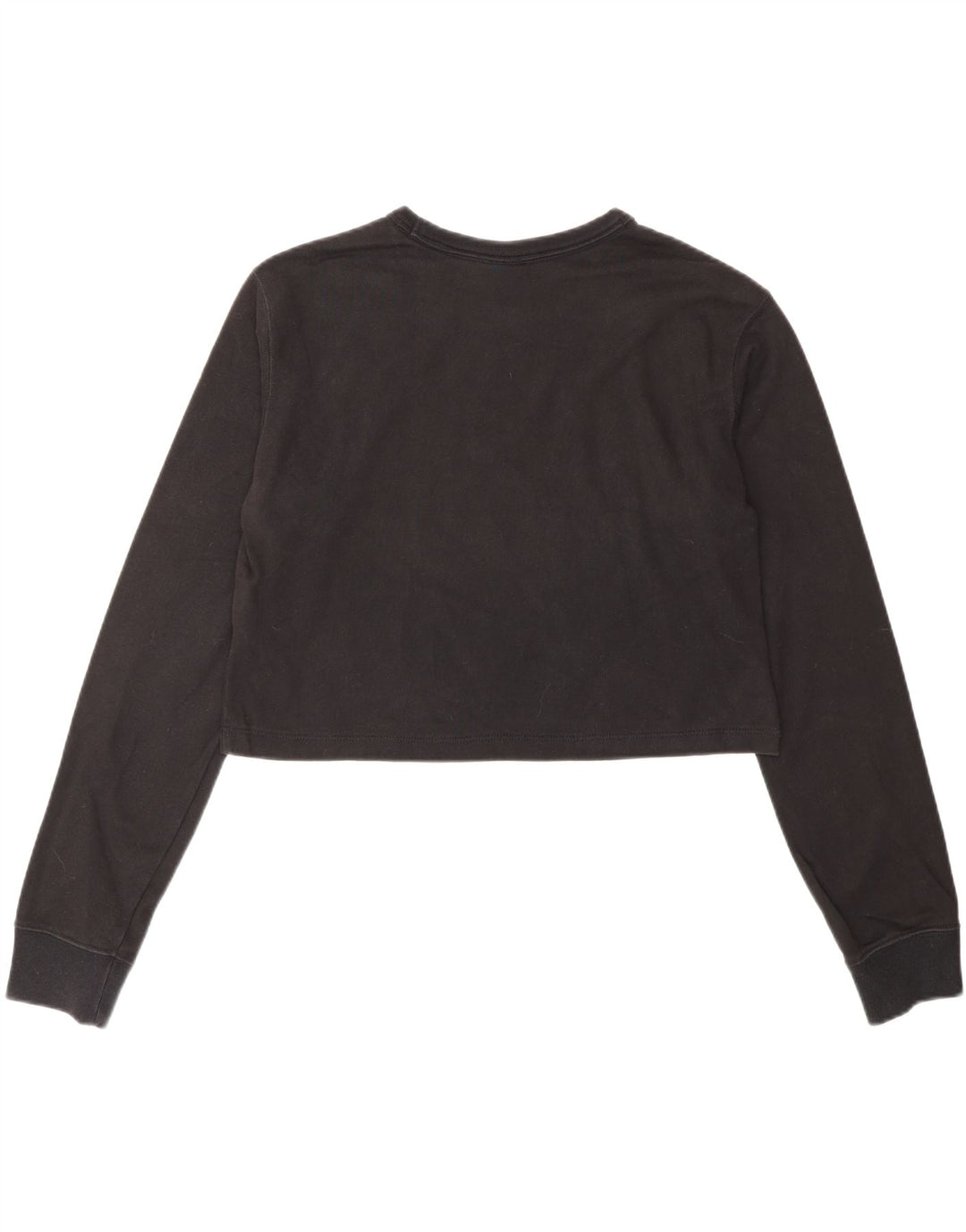 CHAMPION Damen Crop Graphic Top Langarm UK 12 Mittelschwarze Baumwolle