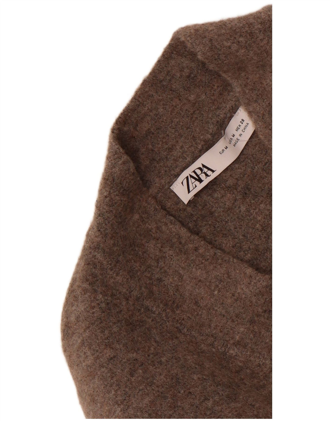 Zara Damen Strickjacke UK 12 Mittelbraunes Polyamid