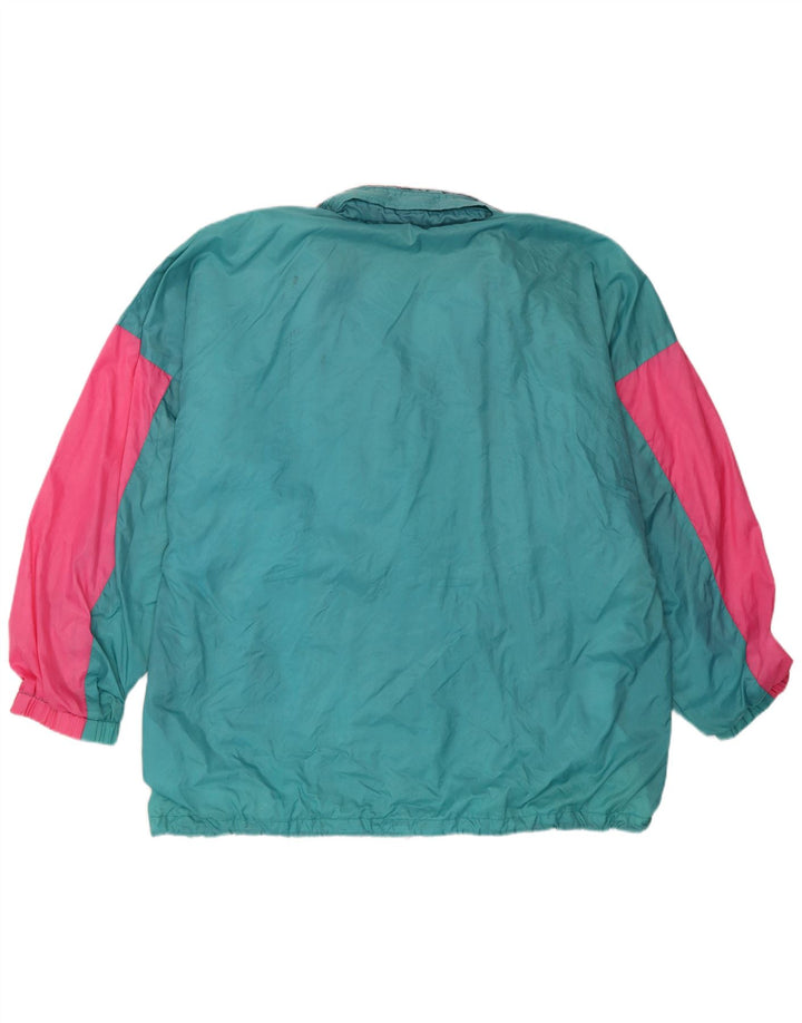 PUMA Herren-Regenjacke mit Kapuze, UK 42, XL, blaues Colourblock-Nylon