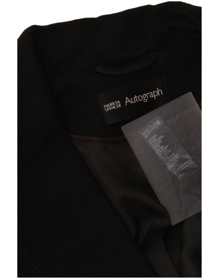 Marks & Spencer Damen Autograph Blazer Jacke UK 16 Large Schwarz Leinen