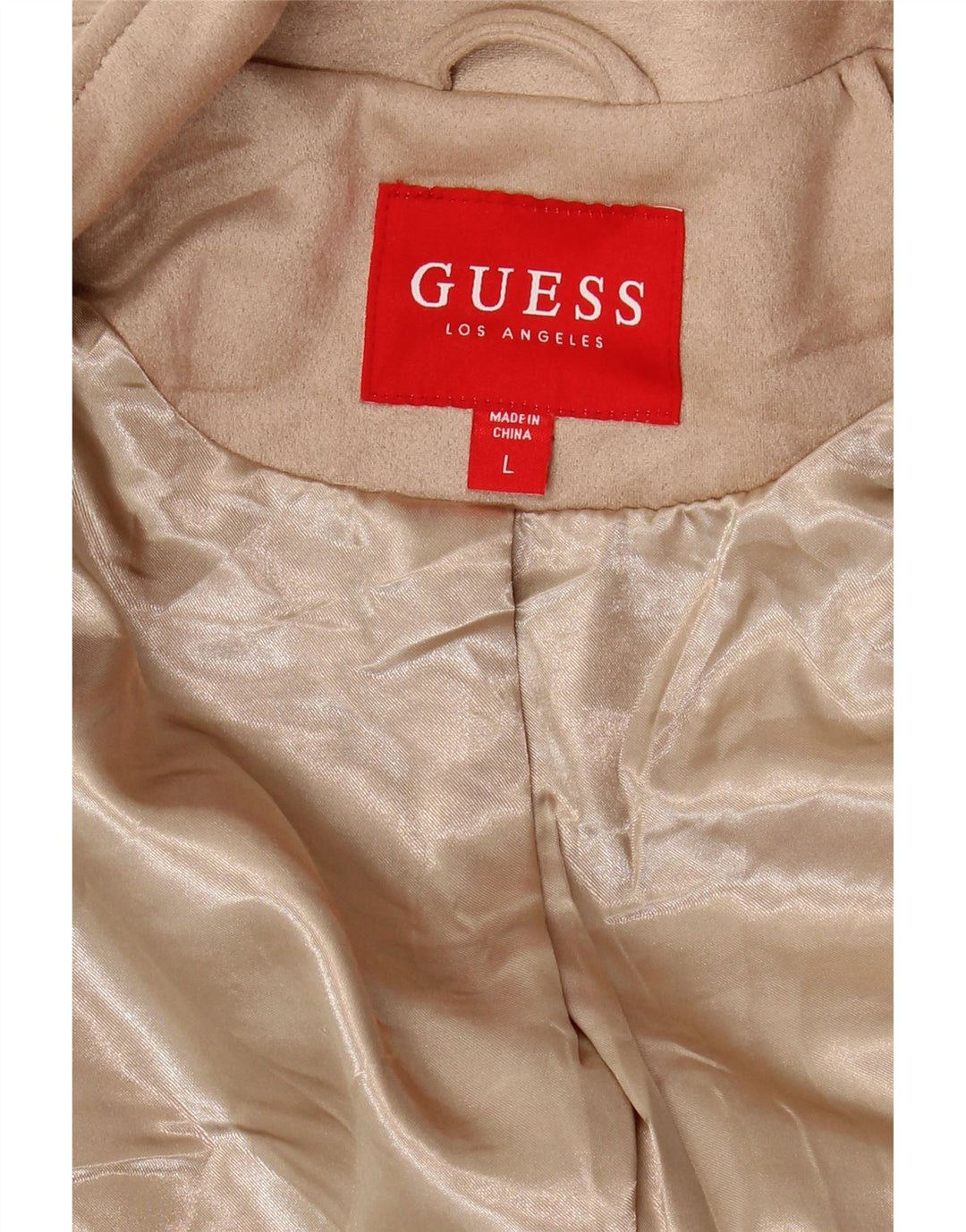 GUESS Damen Crop Knit Bikerjacke UK 16 Large Beige