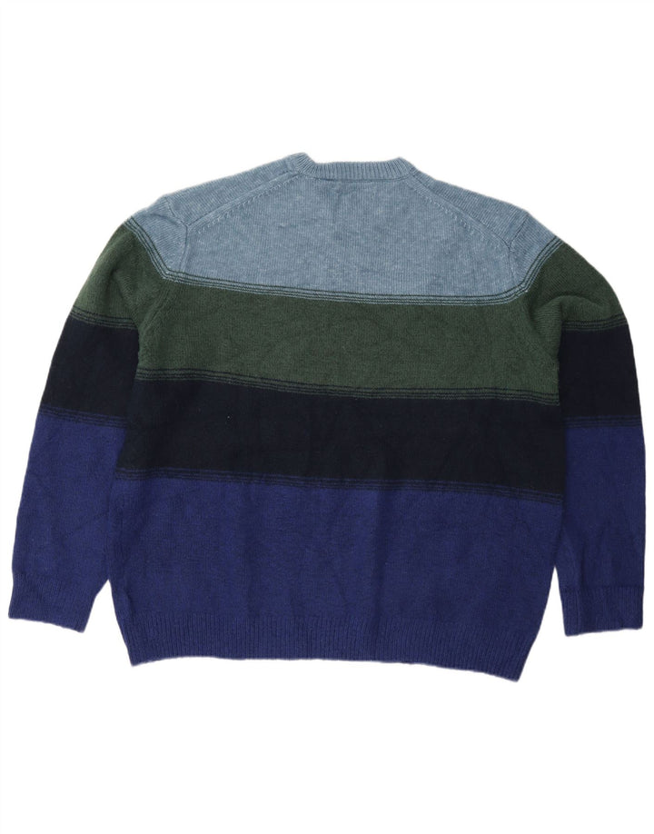 Marks & Spencer Herren-Pullover mit Rundhalsausschnitt, 2XL, mehrfarbig gestreift