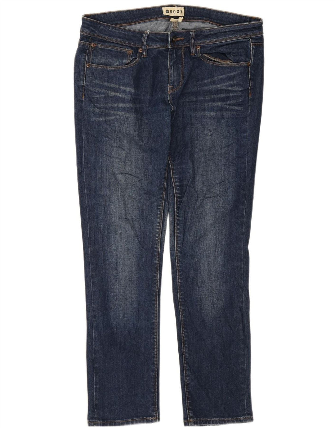 Roxy Damen Slim Jeans W31 L28 Marineblaue Baumwolle