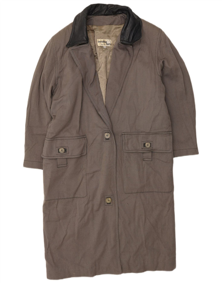 ANNALISA FERRO Damen Mantel IT 44 Mittelgraues Acryl