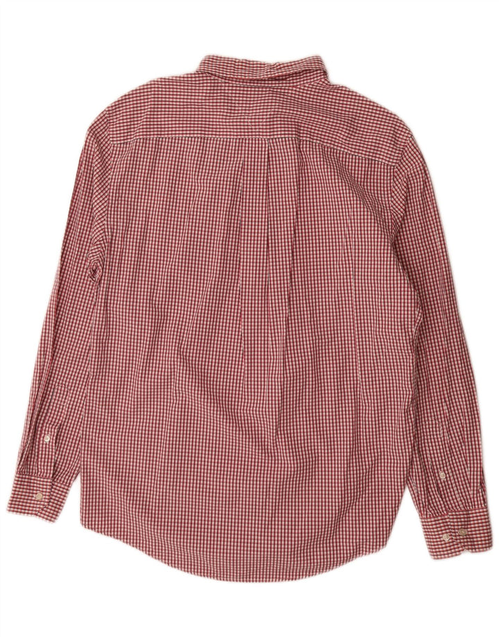 Tommy Hilfiger Herrenhemd, groß, rot kariert, Baumwolle