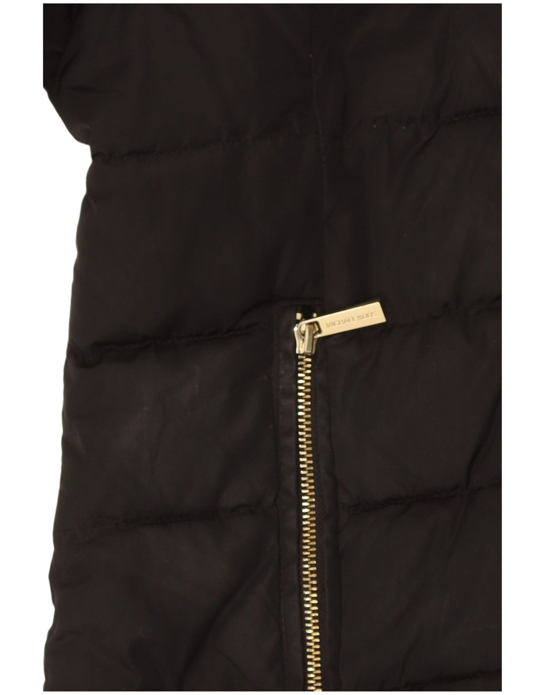 Michael Kors Wattierter Damenmantel mit Kapuze, UK 14, Mittelschwarz, Polyester