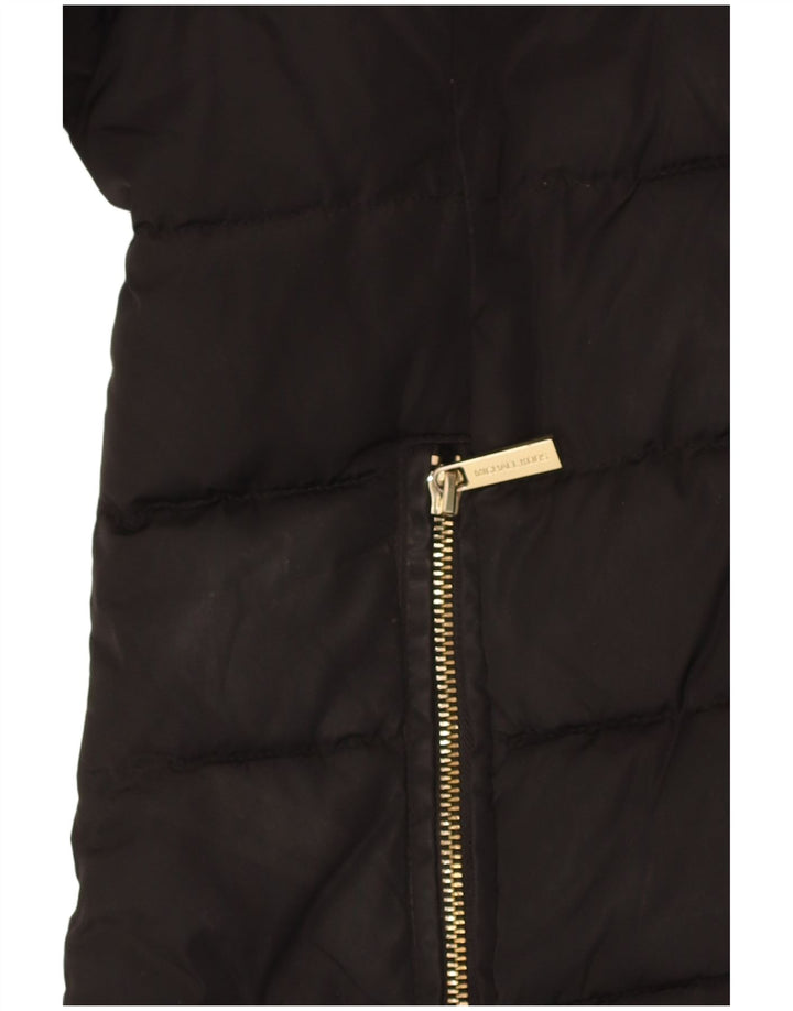 Michael Kors Wattierter Damenmantel mit Kapuze, UK 14, Mittelschwarz, Polyester