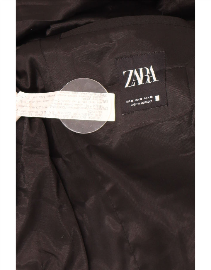Zara Herren-Blazerjacke mit 2 Knöpfen, EU 48, mittelschwarzes Polyester