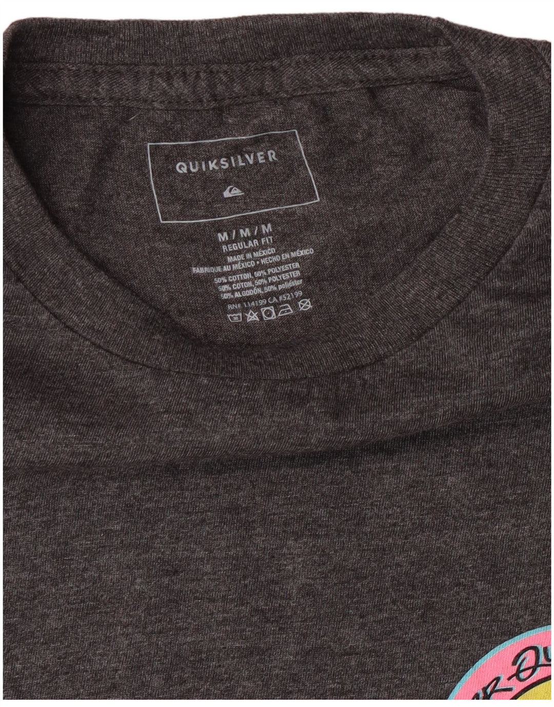 Quiksilver Herren-T-Shirt mit normaler Passform, mittelgrauer Baumwolle