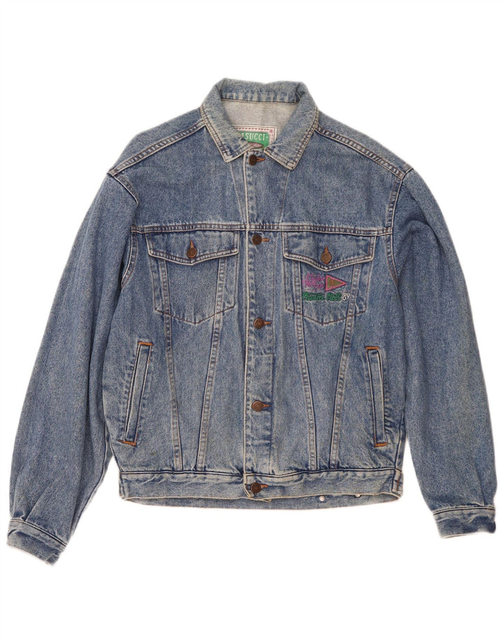 Casucci Herren Jeansjacke UK 36 Small Blaue Baumwolle
