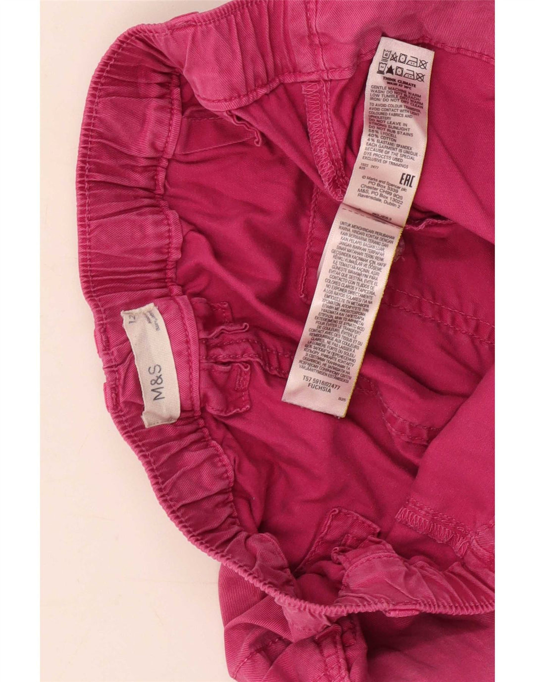 Marks & Spencer Womens Cargo Capri Trousers UK 12 Medium W30 L22 Pink