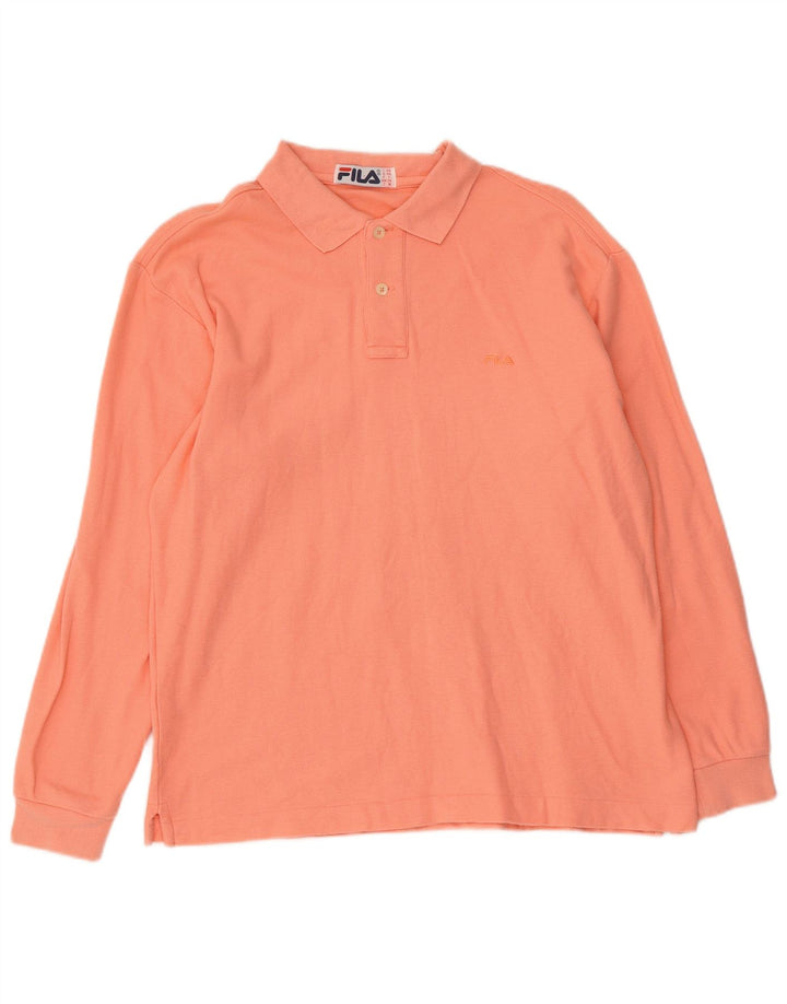 Fila Herren Langarm-Poloshirt IT 46 Small Orange