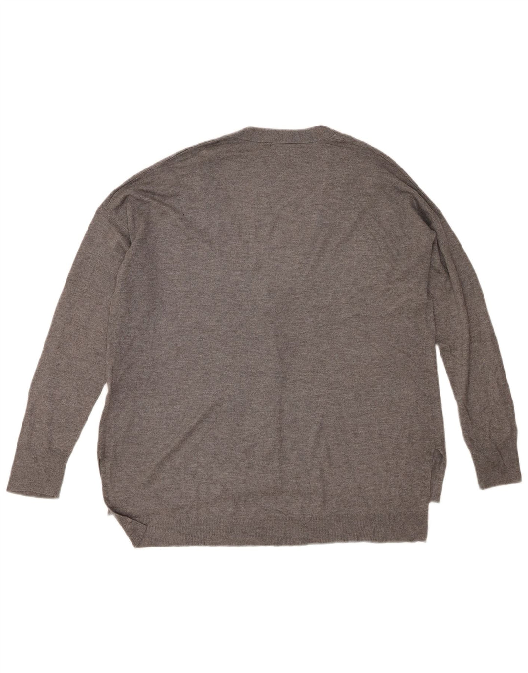 BENETTON Womens Oversized Cardigan Sweater UK 16 Large Grey Viscose