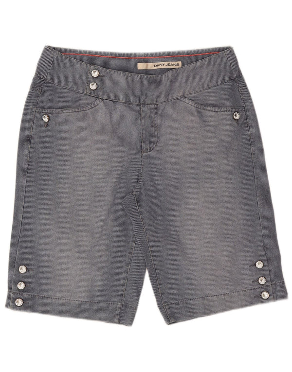 Dkny Womens Casual Shorts US 8 Medium W31 Marineblaue Nadelstreifen-Baumwolle