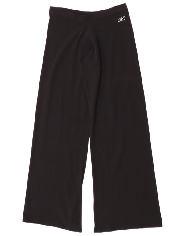 Reebok Damen-Trainingshose mit weitem Bein, Jogginghose, UK 14, Größe L, Schwarz, Baumwolle