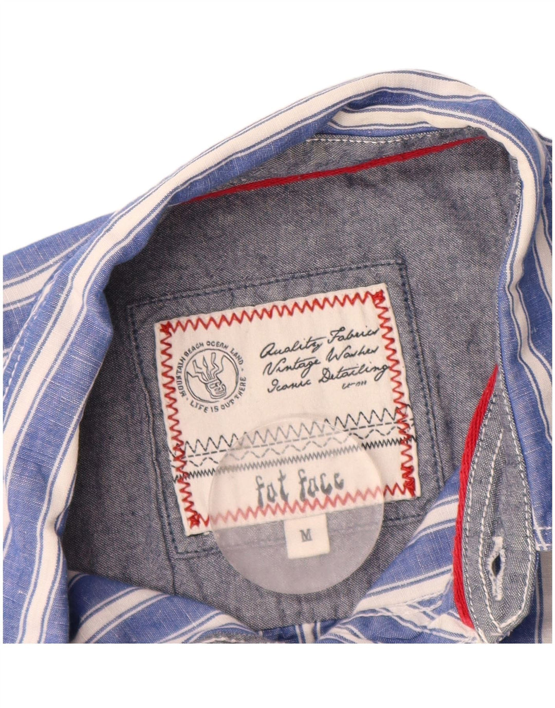 Fat Face Herrenhemd Mittelblau gestreift