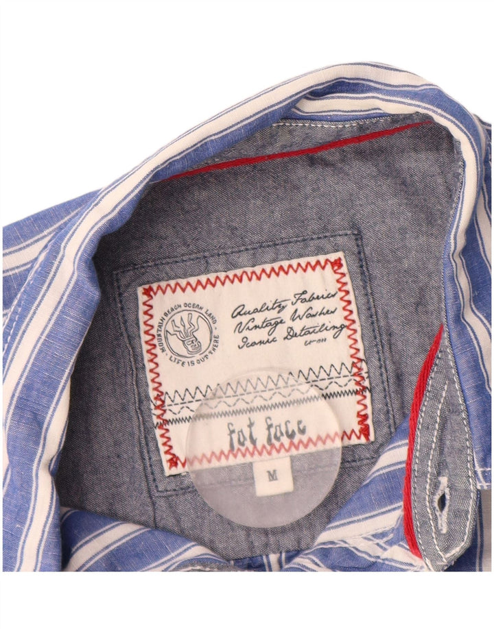 Fat Face Herrenhemd Mittelblau gestreift
