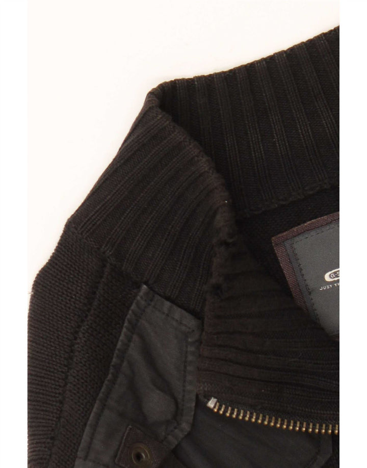 G-Star Herren-Cardigan mit durchgehendem Reißverschluss, mittelschwarz, Baumwolle
