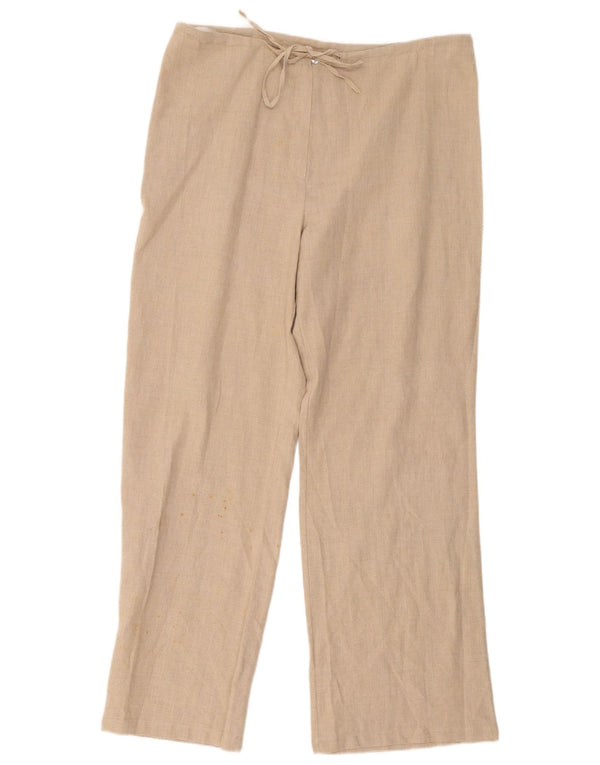 Marks & Spencer Damen-Freizeithose mit hoher Taille, UK 16, Größe L, W36, L30, Beige