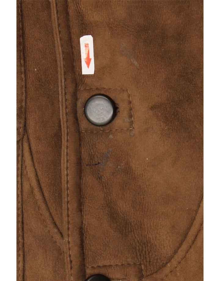 Vintage Herren Shearling Jacke UK 40 Großes braunes Shearling
