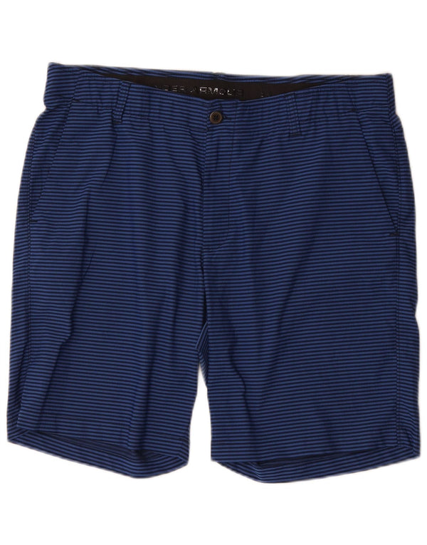 Under Armour Herren Heat Gear Chino Shorts W38 XL Blauer Nadelstreifen