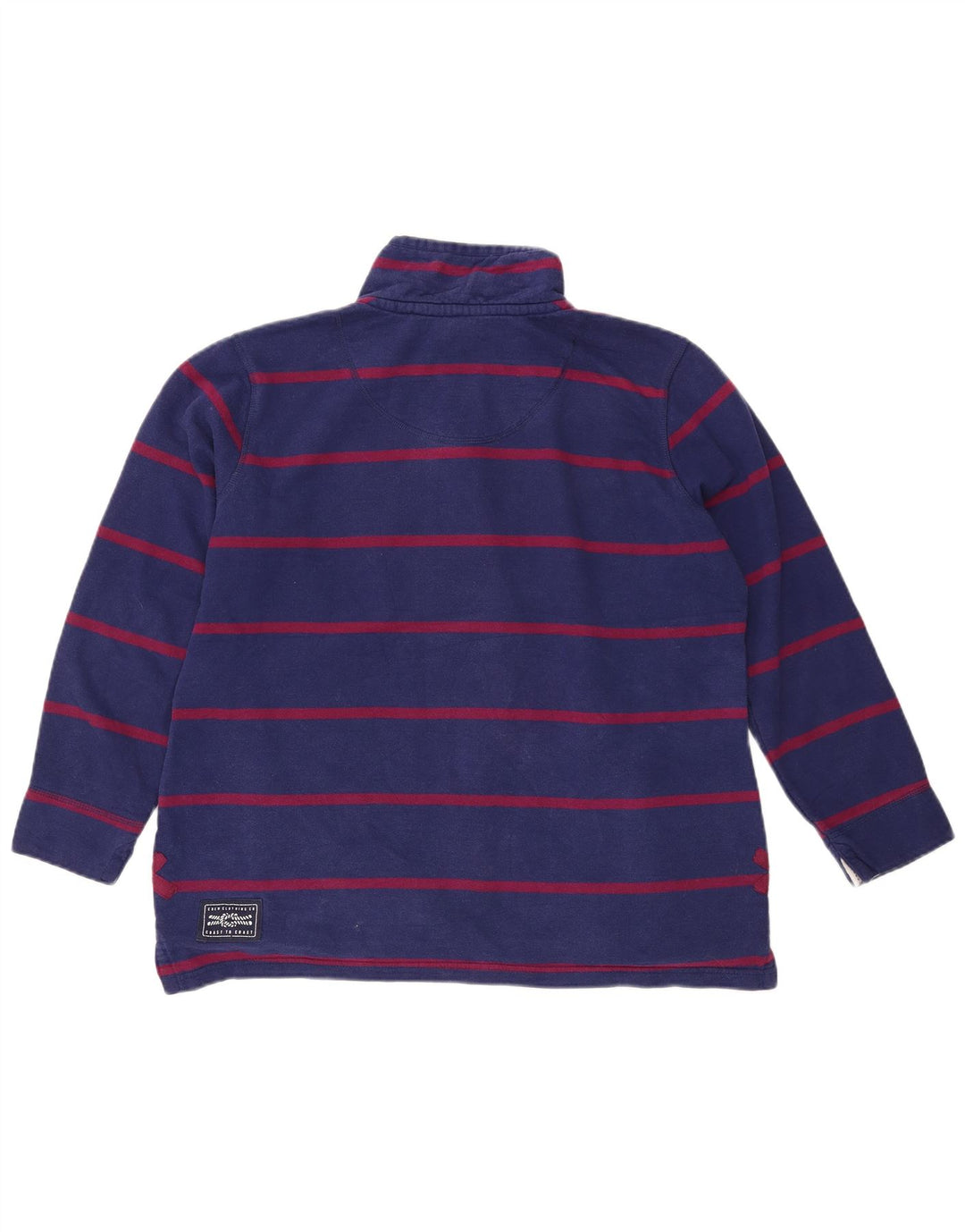 CREW CLOTHING Damen Sweatshirt-Pullover UK 16 Large Marineblau gestreift