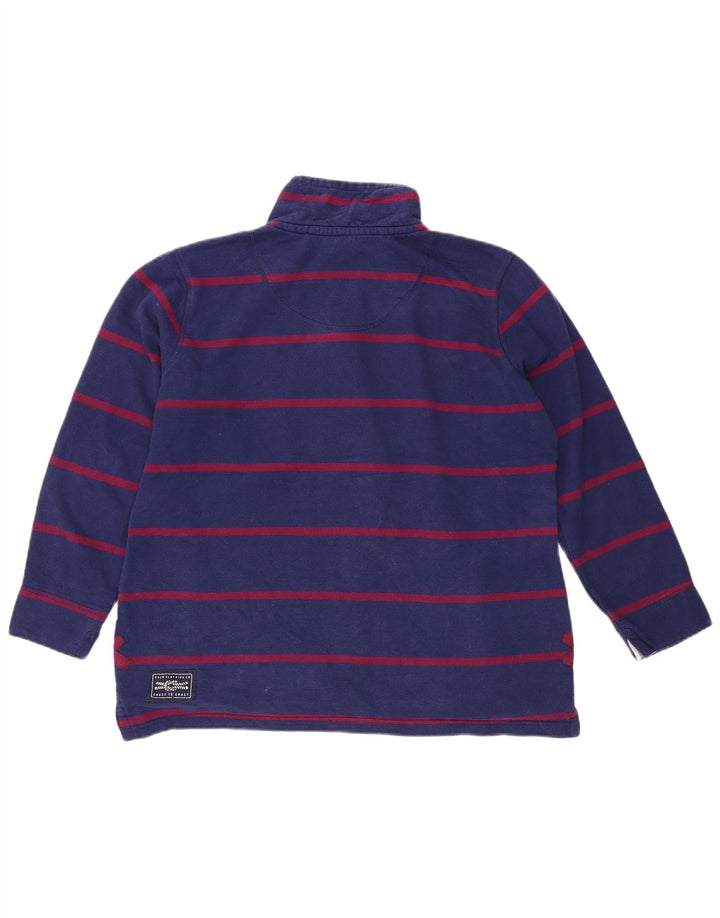 CREW CLOTHING Damen Sweatshirt-Pullover UK 16 Large Marineblau gestreift