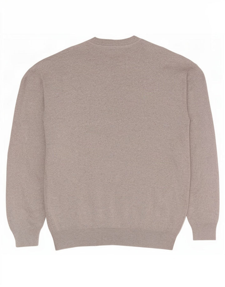 Zara Herren-Pullover mit Rundhalsausschnitt, groß, graue Baumwolle