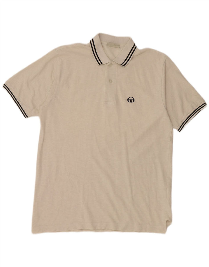 SERGIO TACCHINI Herren-Poloshirt, groß, cremefarbene Baumwolle