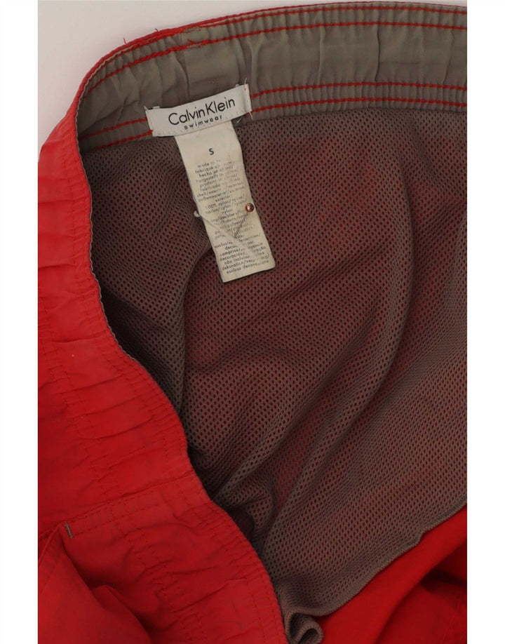 Calvin Klein Herren-Badeshorts, klein, rotes Polyester