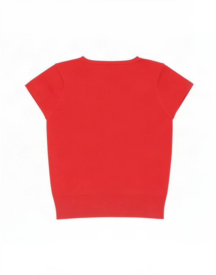 M&Co Damen-Blusenoberteil mit kurzen Ärmeln, UK 10, Größe S, Rot, Polyester