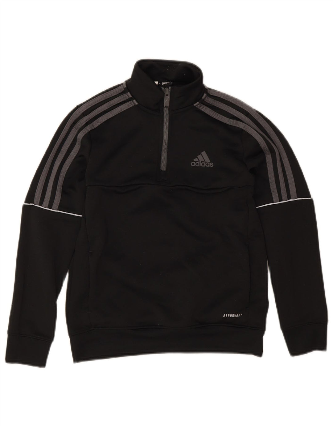 Adidas Jungen Aeroready Sweatshirt mit Reißverschluss, 9–10 Jahre, schwarzes Polyester