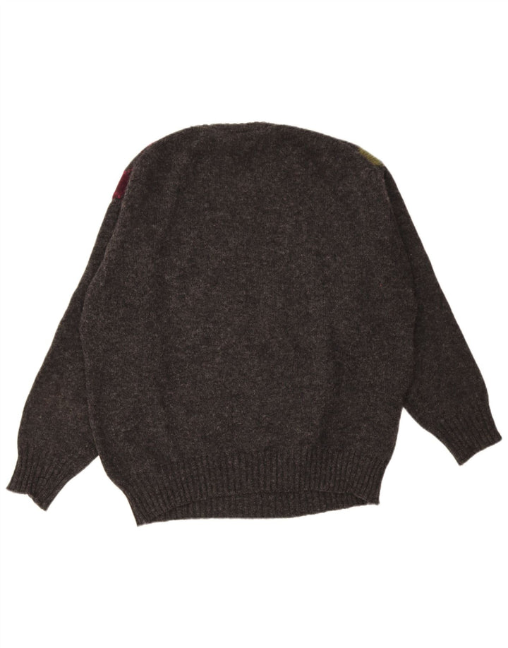 Rifle Herren-Pullover mit Rundhalsausschnitt, XL, graue Argyle-/Diamantwolle