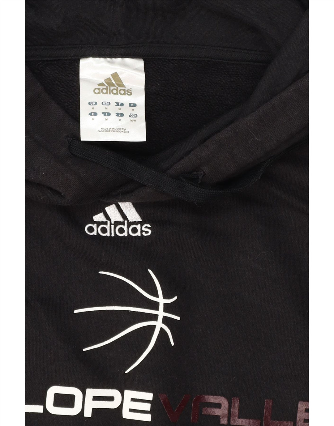 ADIDAS Mens Graphic Hoodie Jumper Medium Black Cotton Vintage Adidas and Second-Hand Adidas from Messina Hembry 