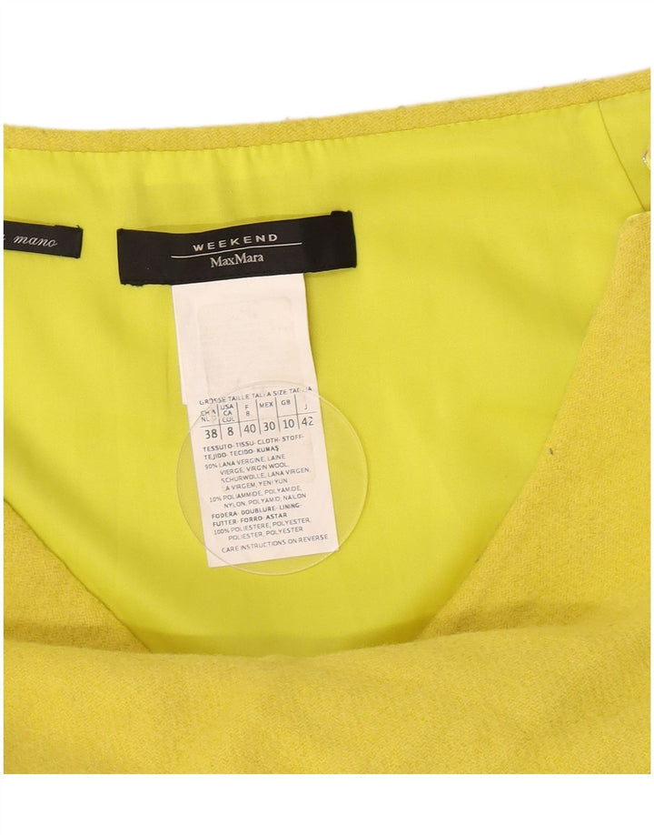 Max Mara Damen Wochenend-A-Linien-Rock UK 10 Small W26 Gelbe Wolle