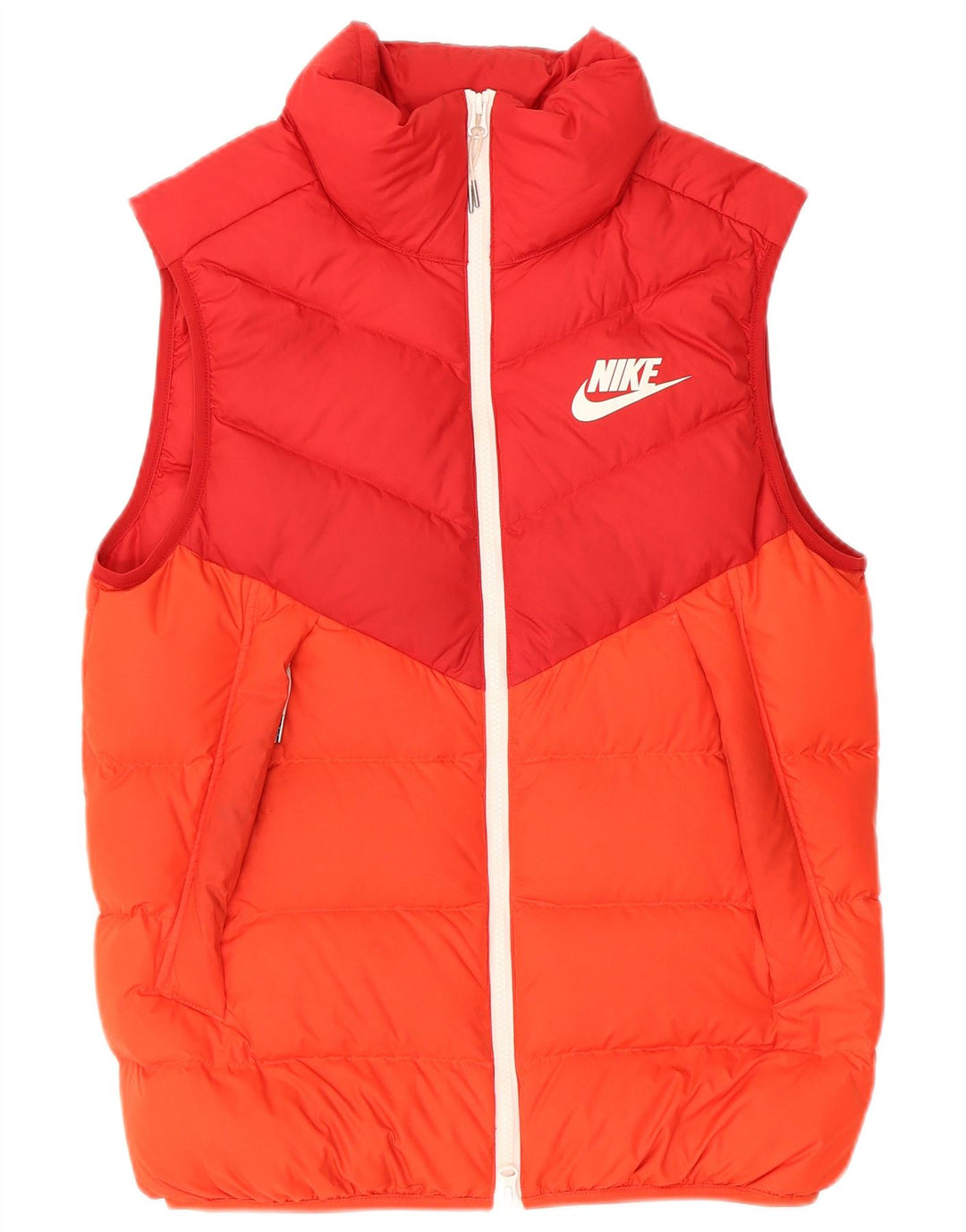 Nike Herren Wattierte Weste UK 36 Small Orange Colourblock Polyester