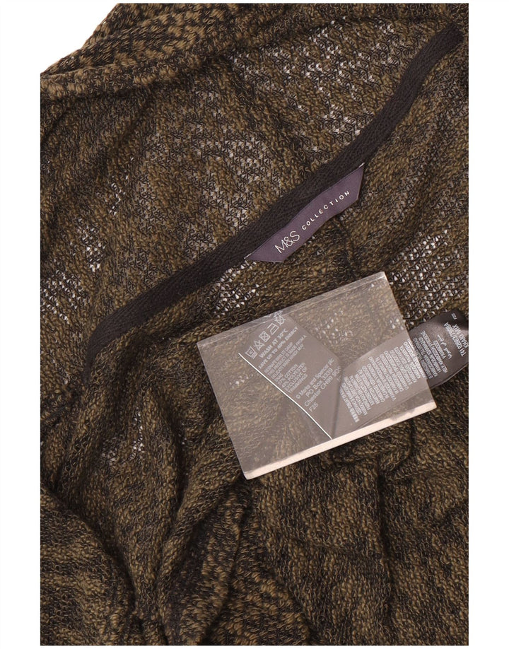 Marks & Spencer Damen-Strickjacke mit 3/4-Ärmeln, UK-Gr. 12, Mittelkhaki