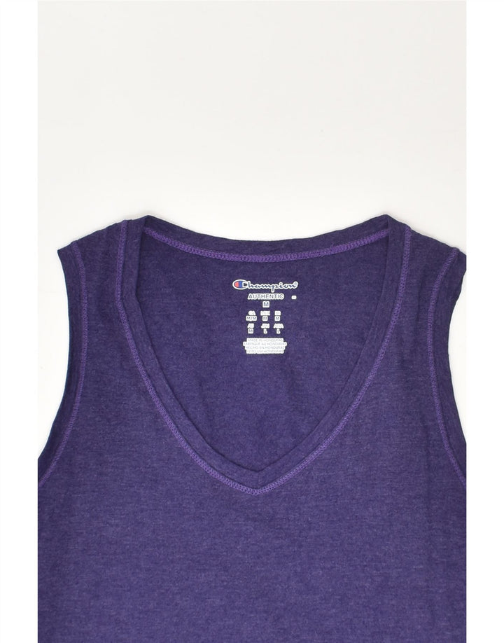 CHAMPION Womens Vest Top UK 12 Medium Purple Cotton | Vintage Champion | Thrift | Second-Hand Champion | Used Clothing | Messina Hembry 